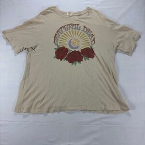 Grateful Dead Sun Roses Graphic Band T Shirt Mens M Tan AE Band Tee